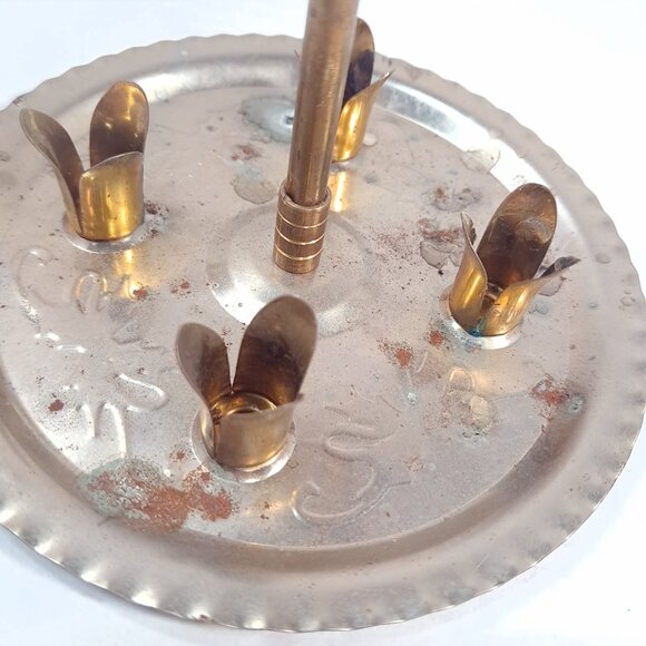 Vintage Swedish Christmas Candle holder brass party Chimes horses star spinner - Picture 5 of 12